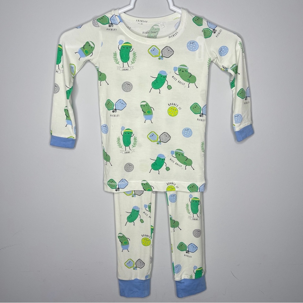 Boys Angel Dear Pickleball 2 pieces‎ long sleeve loungewear set size 5